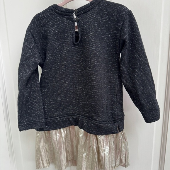 Disney Minnie Mouse 3T Black & Gold Long Sleeve Sweater Dress - Picture 5 of 5